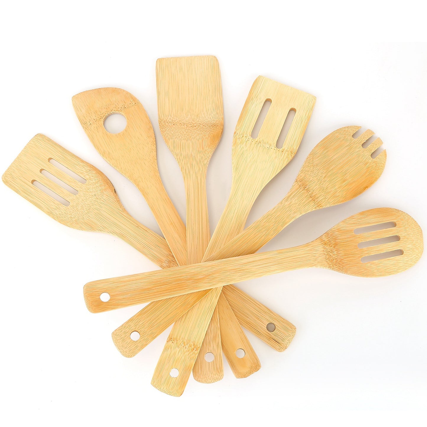 Six Piece Bamboo Wooden Spoons And Spatula