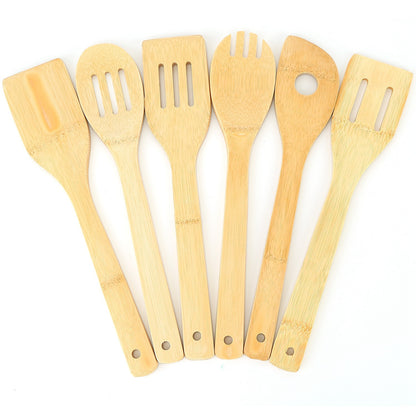 Six Piece Bamboo Wooden Spoons And Spatula