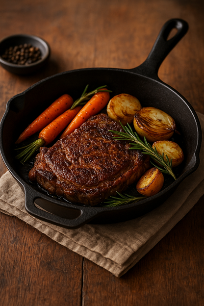 Three Piece Cast Iron Skillet Set 6in, 8in, 10in, Non-Stick Oven Safe
